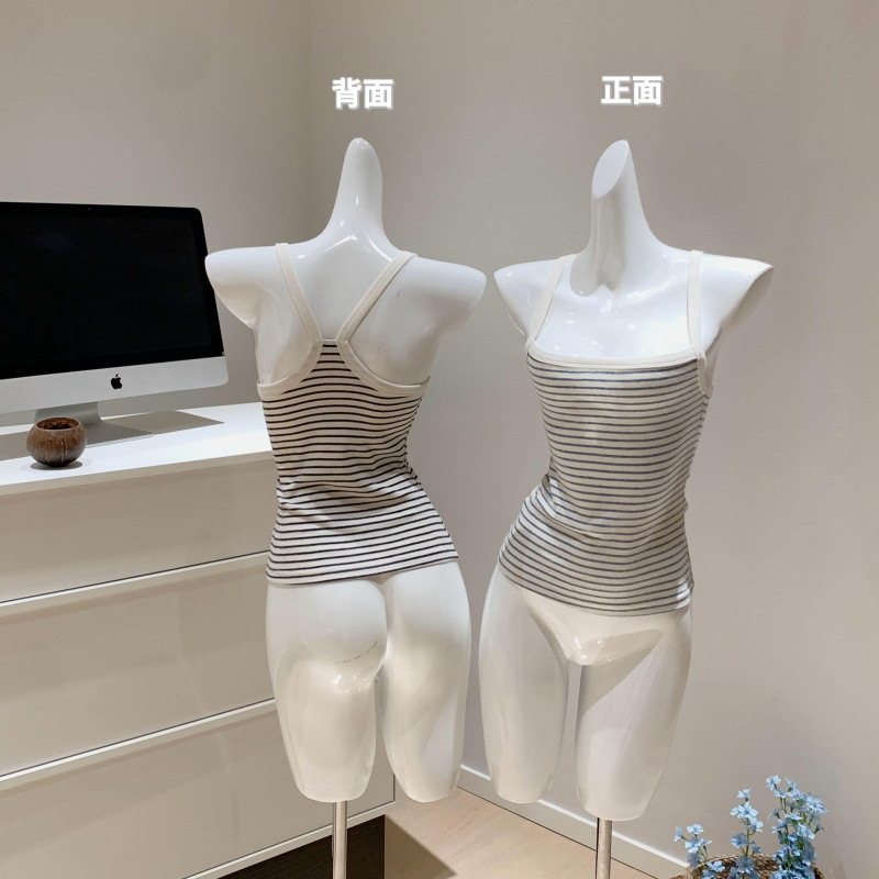 请拉到熊线穿更好看浅蓝条纹/藏青背心上衣 5131-0713|undefined
