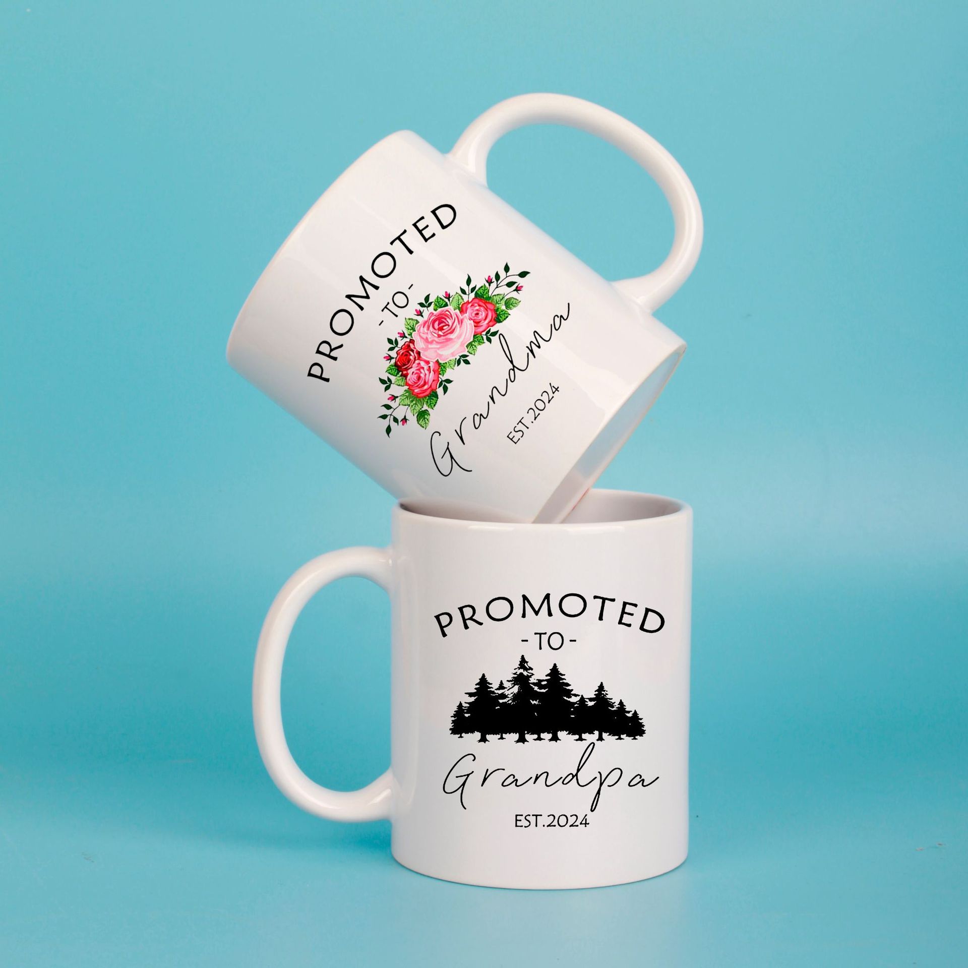 Taza de café de cerámica de Amazon transfronteriza ins lindo Navidad taza de agua caja de regalo de mano entrega de una pieza