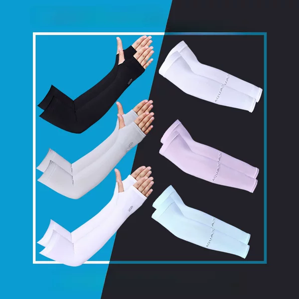 Sun-Protective Ice Silk Arm Sleeves for Cycling, Seamless Straight Arm Covers for Outdoor Sports, Breathable Quick-Dry Ice Sleeves for Driving
