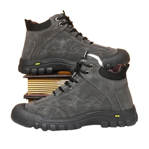 New winter men's shoes with extra warm padding, high-top, thick sole, Northeast cotton shoes, snowproof snow boots