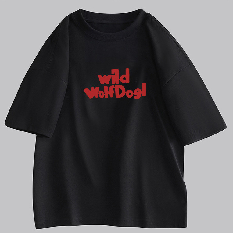 (2개) 무거운 여름 2024 폭발성 커플 티셔츠 홍콩 스타일 레트로 퓨어 코튼 라운드 넥 짧은 소매 티셔츠 INS 남성과 여성의 트렌디 티셔츠