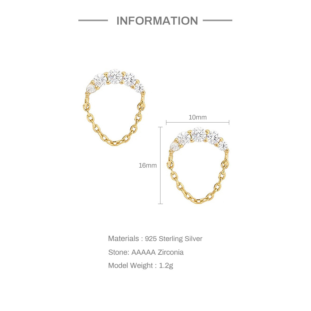 Title 1, S925 Ayar Gümüş INS Tarzı Zincir Püsküllü Zirko...