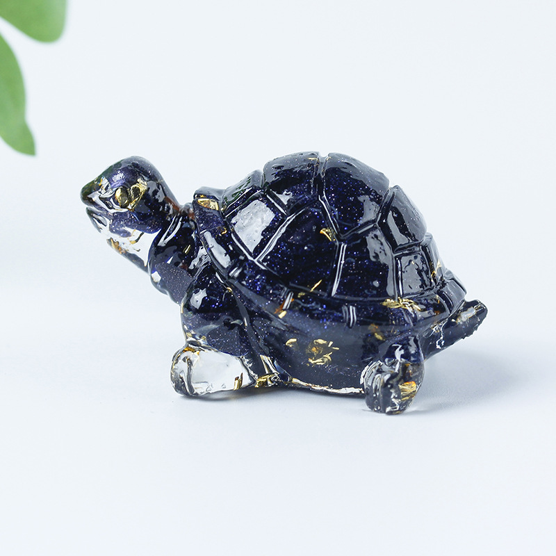 Cristal natural Animal Cristal blanco Cute Little Turtle Decoración creativa Adornos de escritorio Artesanías Decoración de coche