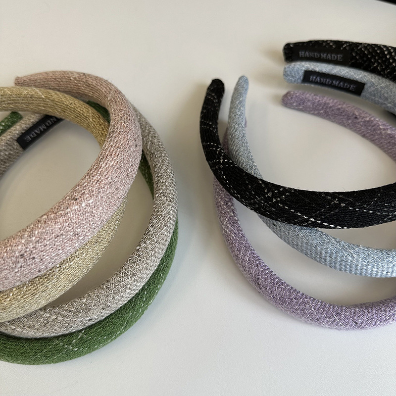 Koreanesche Stil Maon Schwamm gestreift Kappband Ins Meedchen einfach All-Match Hoeraccessoiren Kaart Internet Promi Breet Kant Héich Schädel Top Kappband_voghion.com