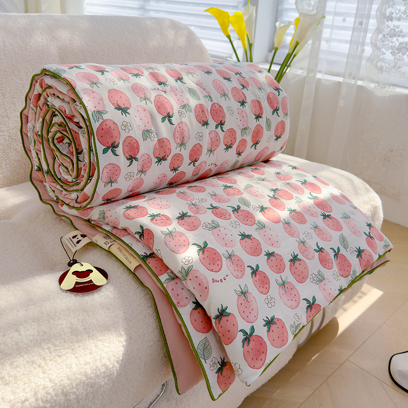 Nuevo edredón fresco de verano, edredón de aire acondicionado, dormitorio individual y doble para niños de verano, edredón fino de fibra de soja lavable a máquina