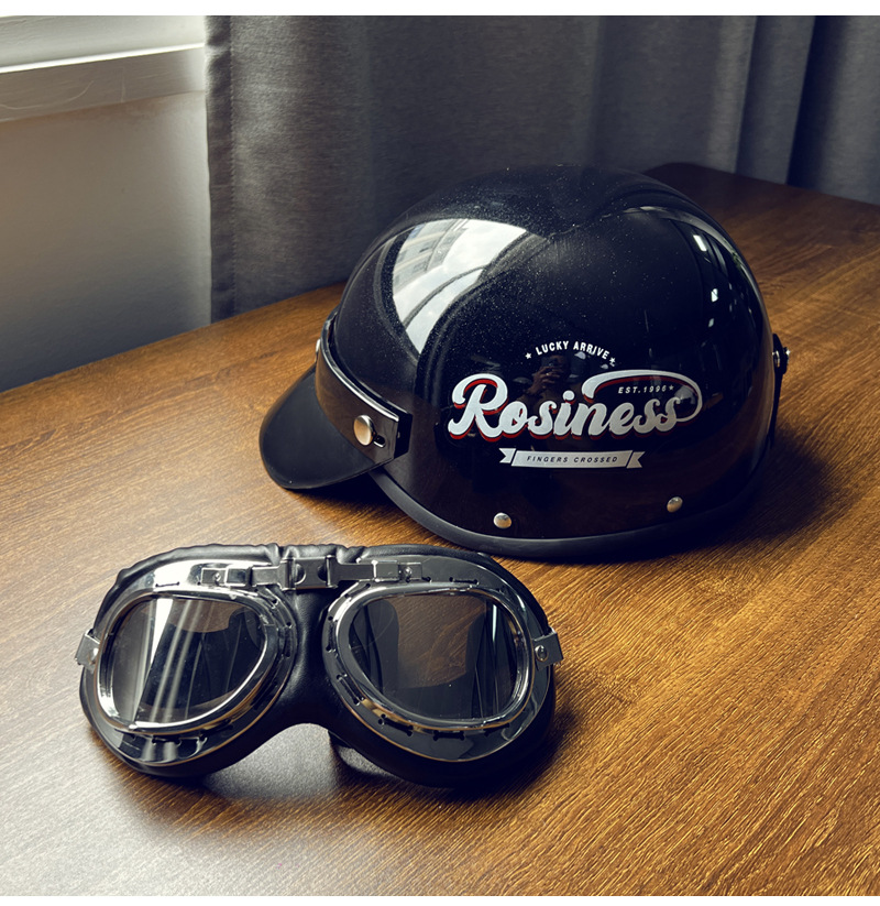 Suitable for 3C Certified Retro English Trendy Electric Vehicle Helmets for Men and Women, New Simple Half Helmets for Summer Protection