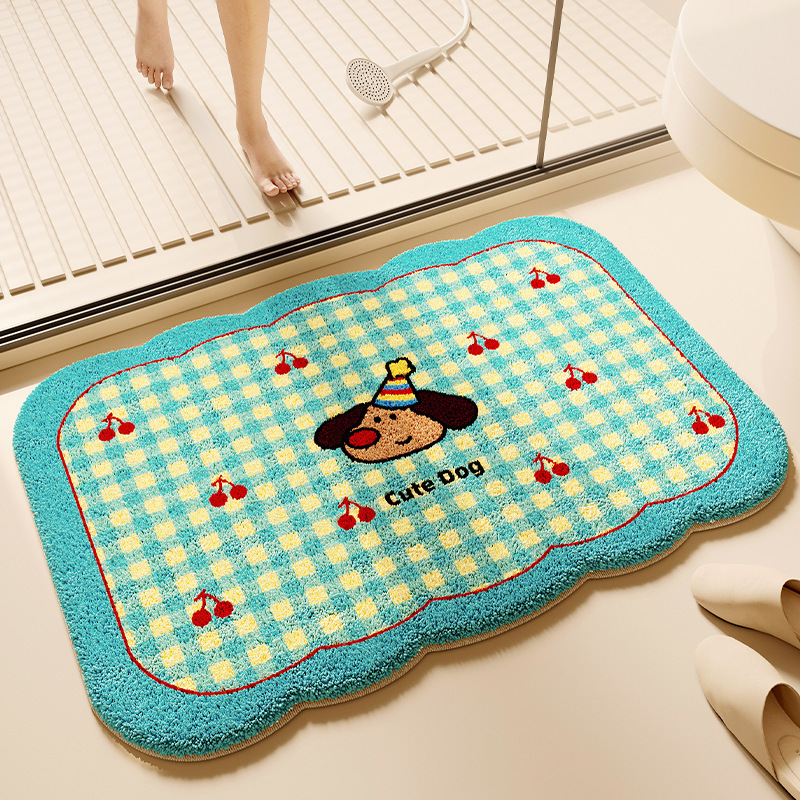 Cartoon Dopamine Animal Imitation Cashmere Carpet Bathroom Household Toilet Water-Absorbent Non-Slip Floor Mat Entry Door Mat