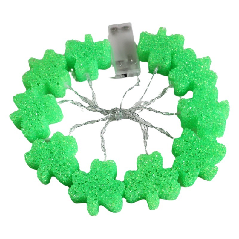 Luces LED de cadena para decoración de fiestas del Día de San Patricio, luces irlandesas de carnaval con trébol, luces navideñas transfronterizas