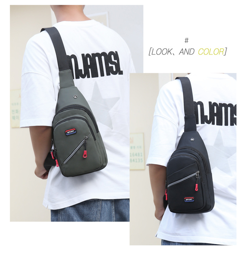 New high-quality waterproof nylon chest bag for men, simple and fashionable chest bag, large-capacity multi-layer crossbody bag, factory direct sales undefined