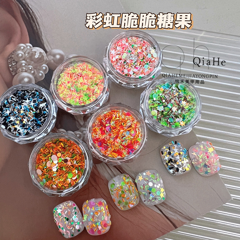 South Korea sequins same style! Caterpillar series three-dimensional candy fragments particle sense all-match rainbow candy nail sequins