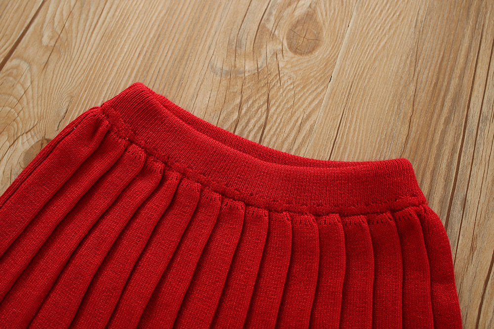 Mädchen Pullover Und Plissee Prinzessinnenkleid Zweiteiler Set_voghion.com