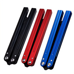 蝴蝶訓練刀小鯊海衛v2一體鋁柄蝴蝶刀軸套結構蝴蝶練習甩手未開刃