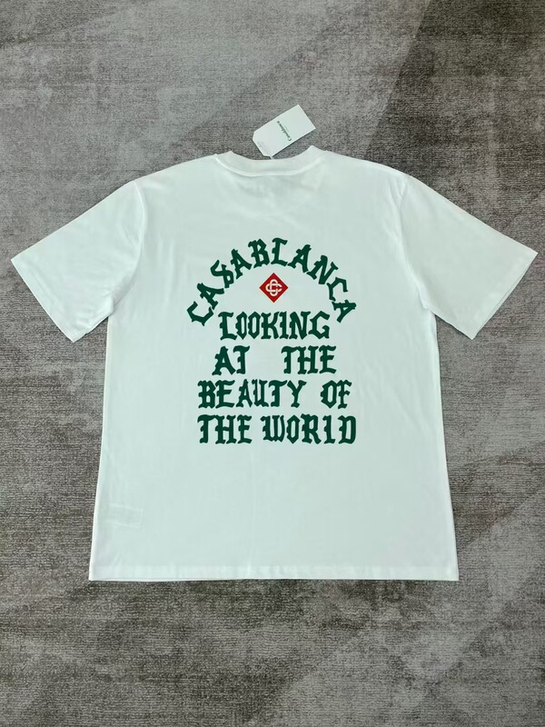【260g】カサブランカプリント トレンド個性柄 メンズ レディース ゆったり半袖Tシャツ|undefined