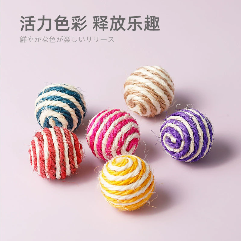 Игрушка для кошек, дразнящий стик с сизалевым шариком, стик для прорезывания зубов, звуковой стик для когтеточки, большой игрушечный мяч с перьями и колокольчиком для кошек.