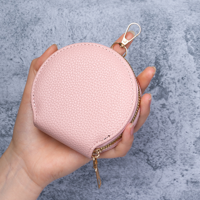 Korean-Style Fresh and Simple Round Coin Purse, Minimalist Ins-Style Mini Lipstick Storage Bag, Niche Fashion Bag Accessory Korean-Style Fresh and Simple Round Coin Purse, Minimalist Ins-Style Mini Lipstick Storage Bag, Niche Fashion Bag Accessory
