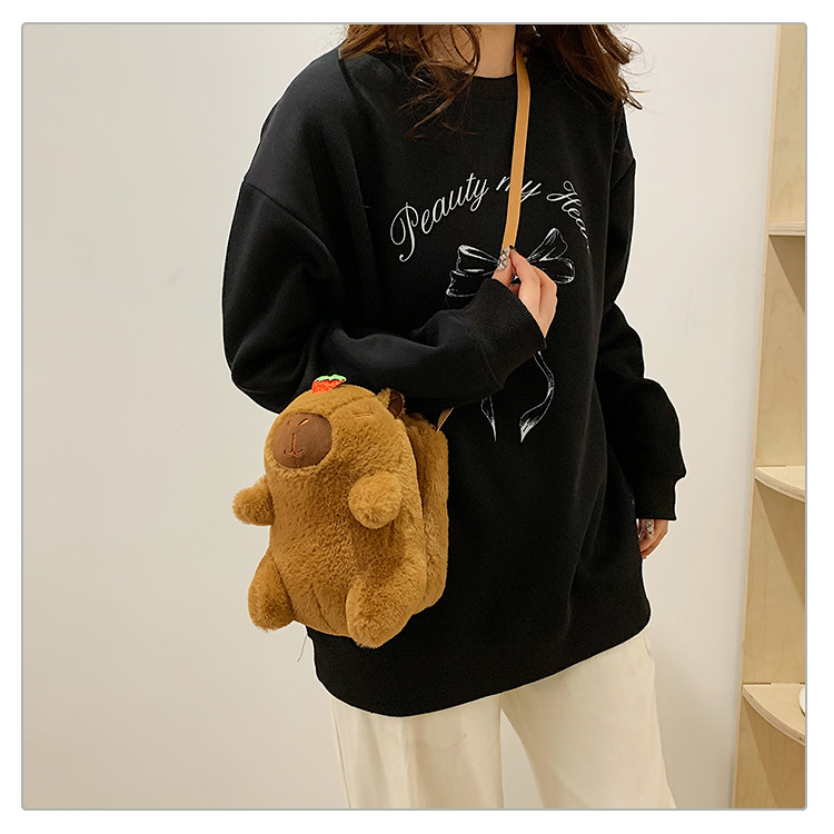 Bolsa de peluche femenina, linda, estilo Coolomi, bandolera, maquillaje, regalo de cumpleaños, al por mayor