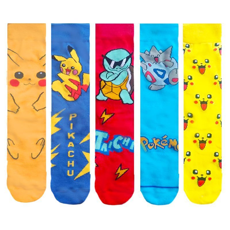 Men's Pokemon Women's Cotton Anime Genie Fashionable Socks Men's Socks Pokemon Pikachu Jeni Turtle Cross-border Socks