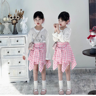 New Style Plaid Skirt for Girls, Summer Children's Irregular Skirt, Girl's Short Skirt