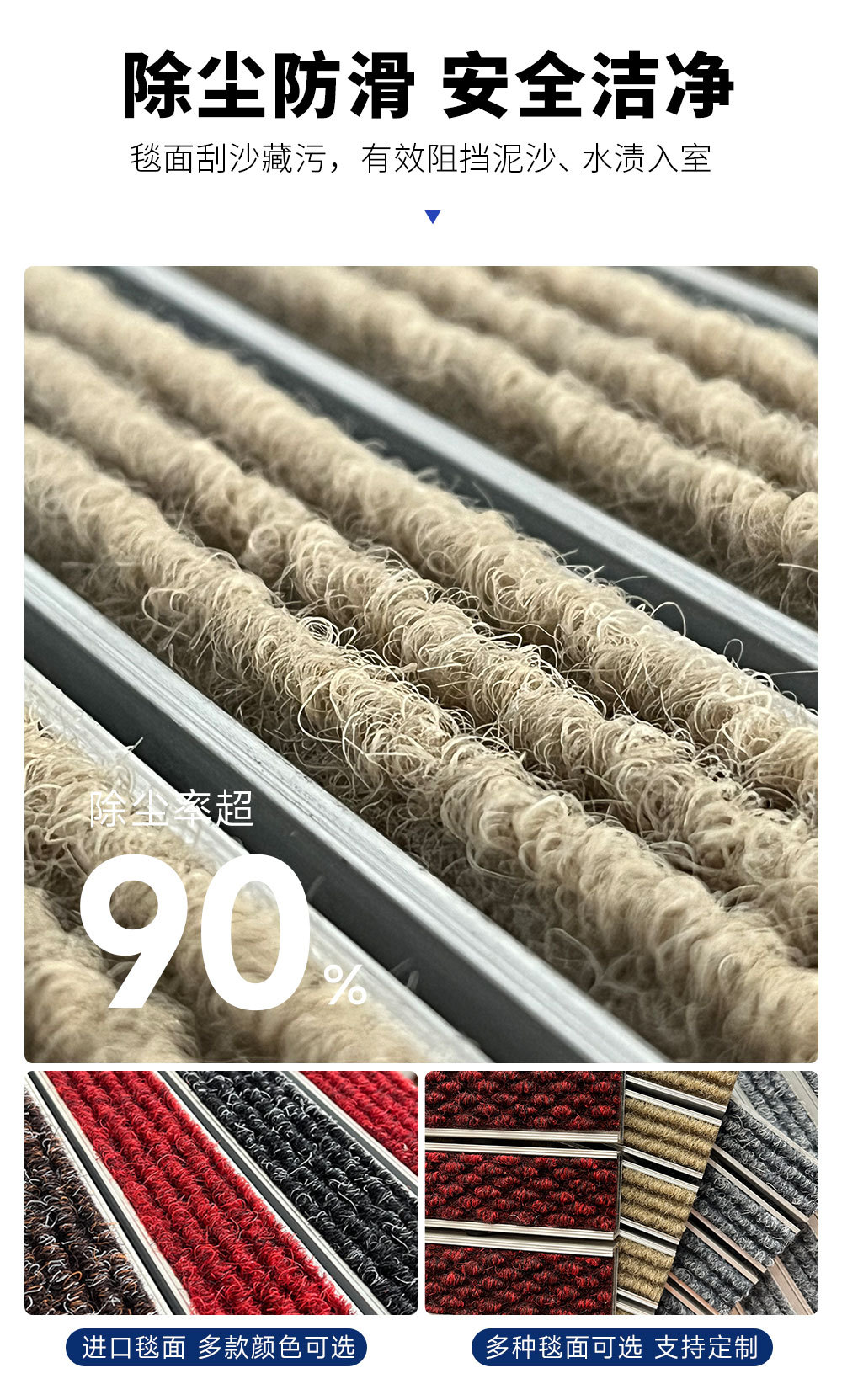 Wear-Resistant, Dust-Proof Floor Mats for Supermarkets, Shopping Malls, Car 4S Stores, Entrance Doors, and Dirt-Resistant Aluminum Alloy Floor Mats