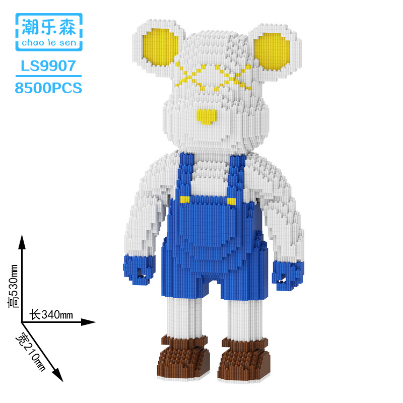 CLS moda Lesen compatible con Lego oso violento de gran tamaño bloques construcción 55cm adornos rompecabezas alta dificultad montado juguete DIY
