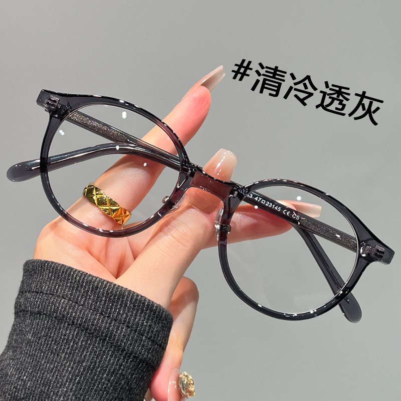 日系玳瑁圆框眼镜女近视可配度数防蓝光复古书呆子素颜神器眼睛架|undefined