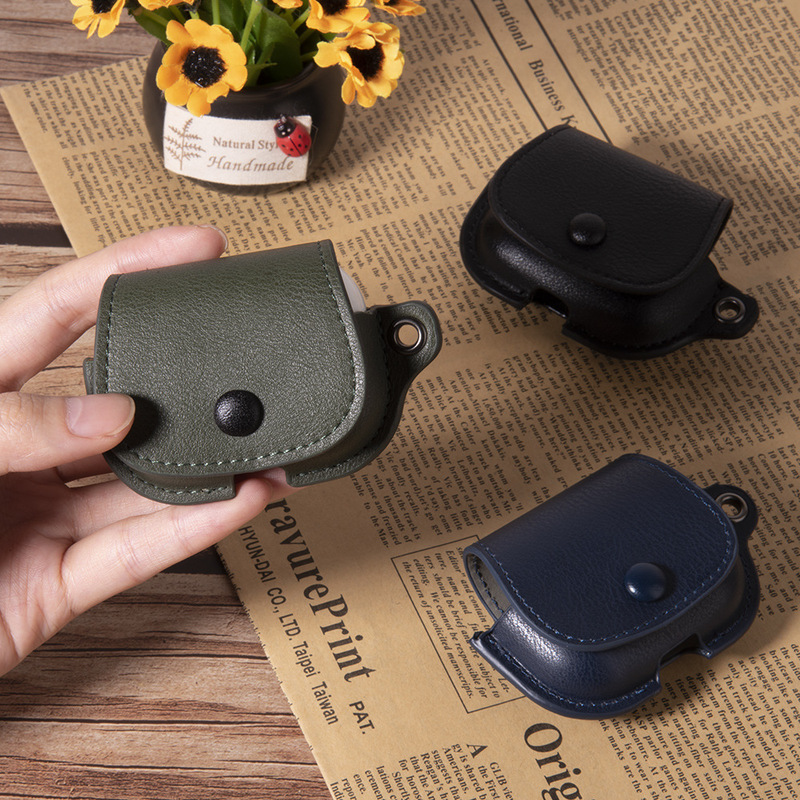 Shockproof and Suitable for AirPods Pro3, Full-Coverage Anti-Drop Pro2 Bluetooth Earphone Portable Wear-Resistant Leather Case