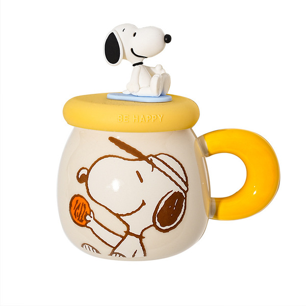 Genuine Snoopy Mug Creative Ceramic Cup Couple Cute with Lid…