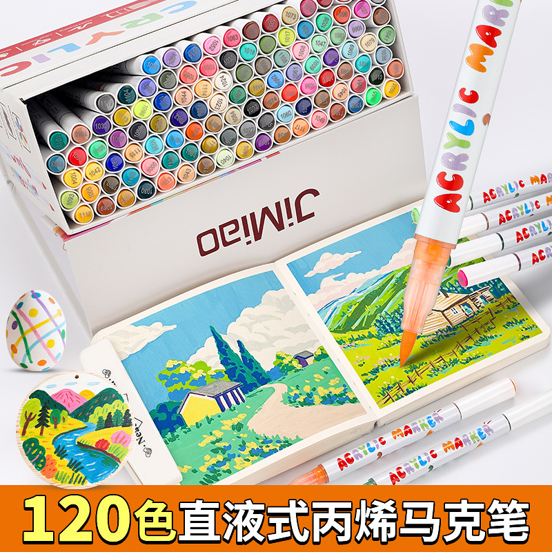 Direct Liquid Acrylic Marker Pens, Opaque and Layerable, Soft-Tipped Watercolor Pens for Students, Art DIY Graffiti Pens