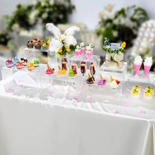 亚克力水波纹甜品台展示架高颜值茶歇展架生日宴会蛋糕点心架商用