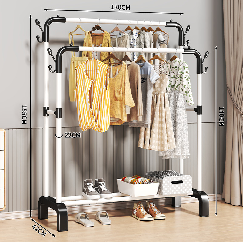 percha de secado de ropa de piso para dormitorio doméstico colgando estante de ropa simple dormitorio interior móvil estante de sombrero de ropa fresca