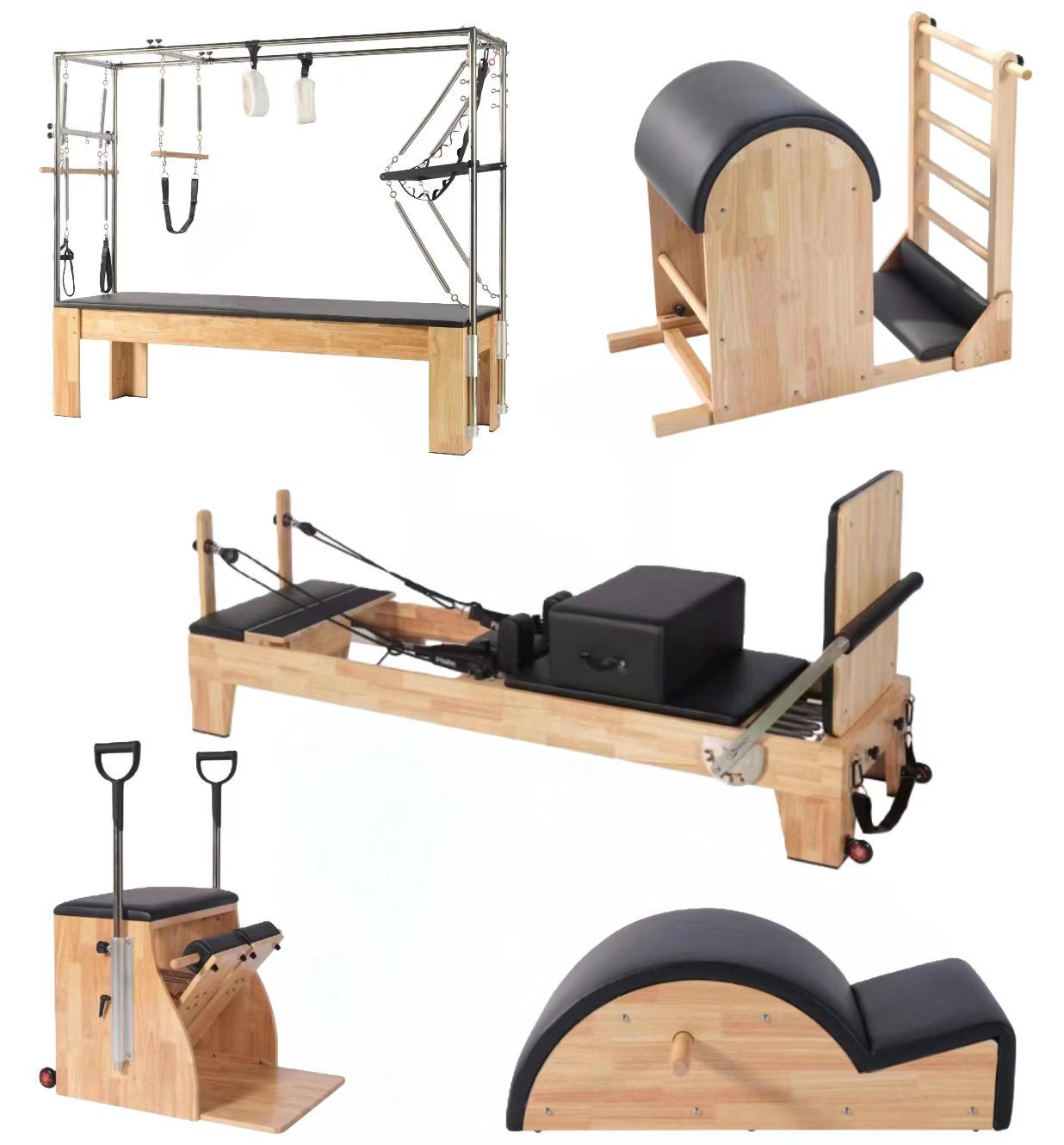 Pilates cinco piezas de la columna vertebral corrector de silla estable fabricante multi-funcional combinación entrenador núcleo cama deslizante