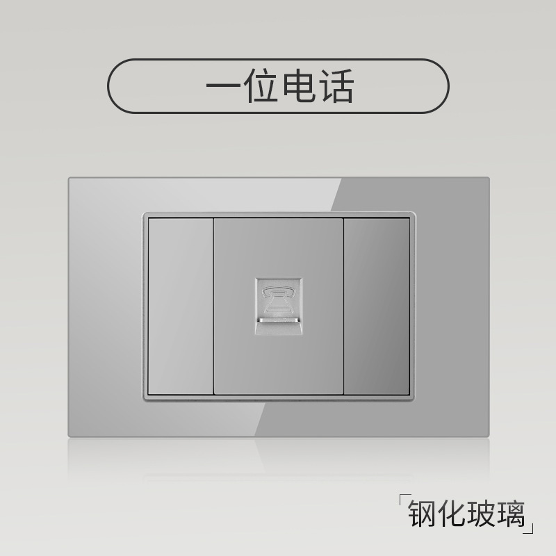 Enchufe de pared con interruptor de vidrio templado gris tipo C estándar americano de 110 V de Taiwán, panel de enchufe de pared con carga rápida de 20 W y atenuación