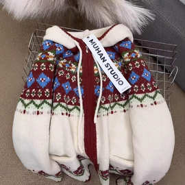 秋冬连帽卫衣女2025年新款爆款加绒加厚纯色设计感印花外套上衣潮