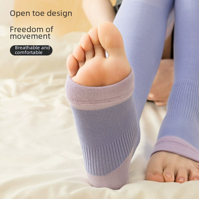 Mex first-level micro-pressure night sleep stockings long tube over knee comfort pressure socks gradient pressure leaking toe elastic stockings