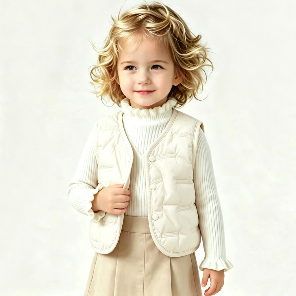 Comfortable and versatile vest for infants and toddlers in autumn and winter, lightweight and easy to wear, suitable for boys and girls, winter style, 2304
