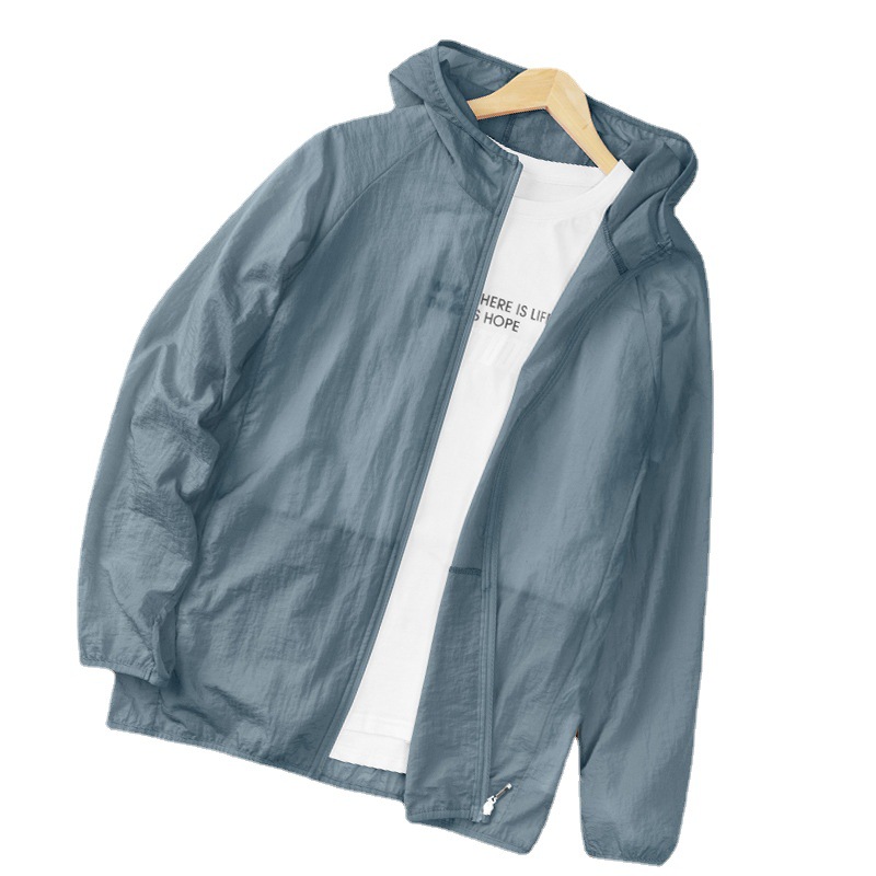 Ropa de protección solar para hombres de verano delgada malla ligera suelta grande hombre pescar ropa de piel chaqueta deportiva al aire libre