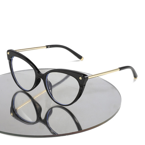 2024新款93308时尚防蓝光框架眼镜蝴蝶框金属脚跨境外贸平光镜