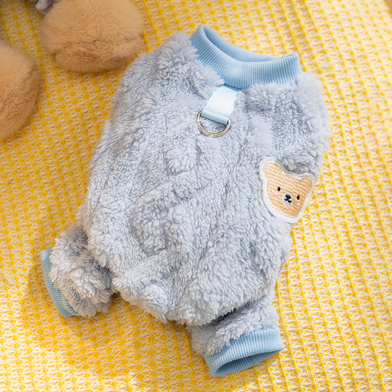 Otoño y invierno gatos lindos osos sin mangas chaqueta de peluquería de cuatro patas gatos sin pelo perros calientes gatitos ropa de mascotas