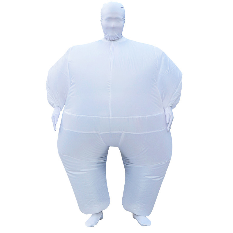 Halloween blanco silicona infláble disfraz de espectáculo festivales baile fiesta sumo enmascarado muñeca infláble