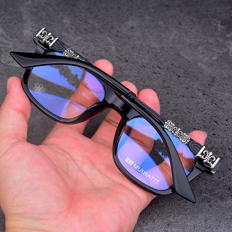 Cross-border retro cross-shaped eyeglass frame, large frame for big faces, trendy men's eyeglass frame, can be fitted with prescription lenses