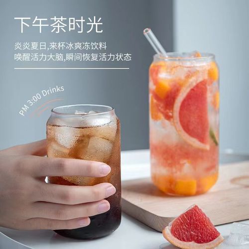 Amazon high borosilicate glass cup with lid, straw cup, coffee, milk cup, juice cup, office applicable