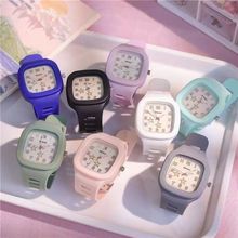热销方形时尚手表高颜值可爱硅胶潮流夜光运动学生手表现货批发