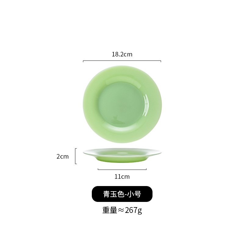 녹색 작은 옥 접시(상자당 48개)
