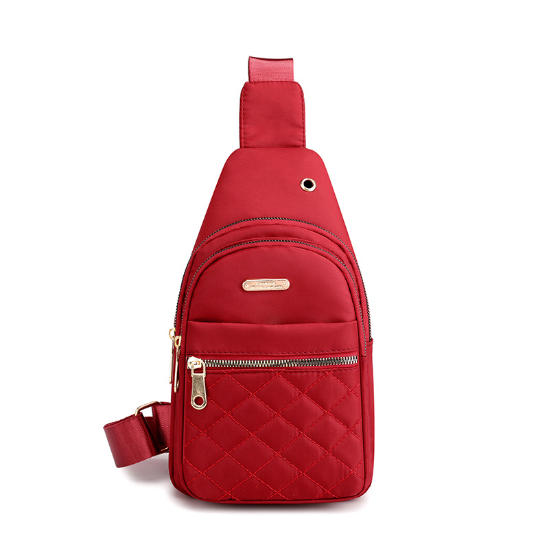Bolso de las mujeres a principios de otoño estilo coreano súper caliente neto diamante rojo bordado hilo bolsa de pecho bolsa de cintura bolsa de mensajero de hombro multifuncional