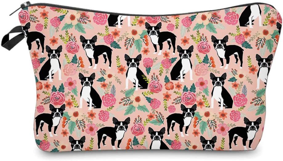 Transfronterizo Amazon nuevo animal flor lino bolsa de maquillaje bolsa de almacenamiento lino bolsa de cremallera impermeable