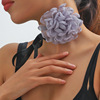 Retro beige choker, accessory, Chanel style, flowered