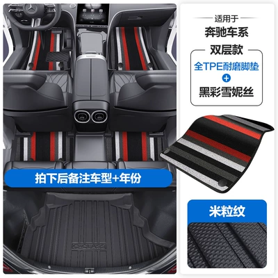 the Door Sills Modelə uyğun ayaqaltı - please-leave-a-message-or-note-the-model-year-when-placing-an-order-rice-grain-pattern-tpe-door-sill-mat-black-color-snowiness-tpe-trunk-mat