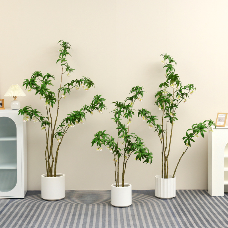 Planta artificial nórdica grande para sala de estar, árbol de simulación decorativo tipo banano viajero en maceta