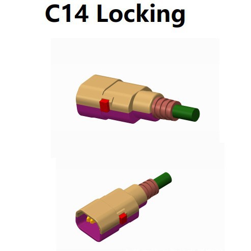 防脱落电源插头线 Locking power cords 锁扣电源线插头 优占智能