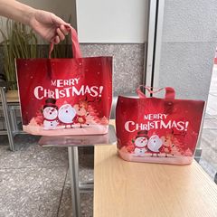 クリスマス祝日プレゼント包装手提げ袋プレゼントプラスチック包装ショッピングお祝いクリスマスイブお土産赤